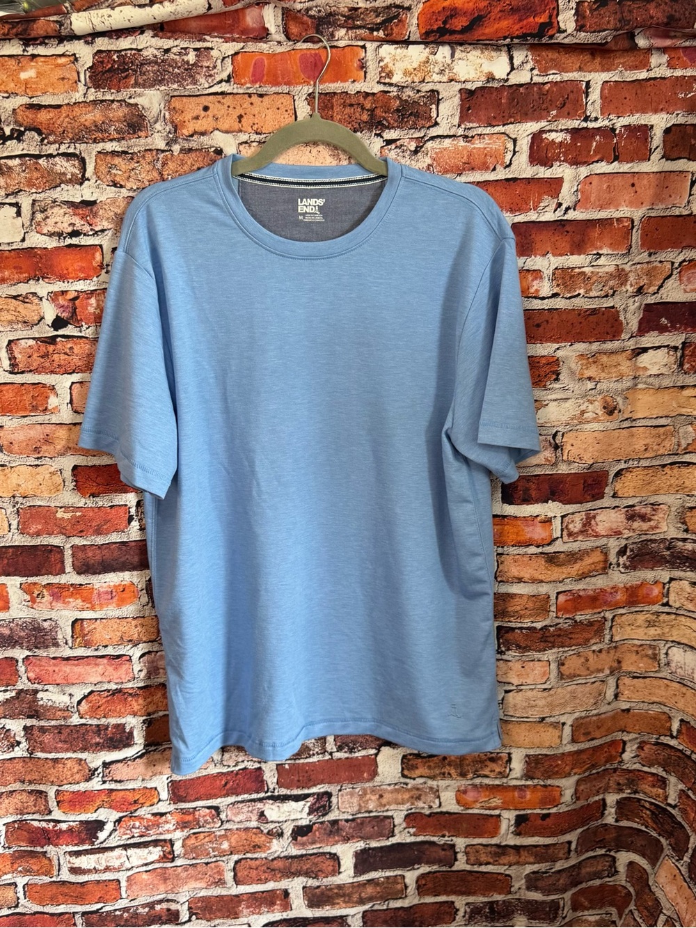 Lands' End Men's Short-Sleeve Crewneck T-Shirt in Sky Blue